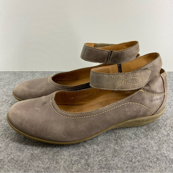 Mephisto Gorgeous Grey/Tan Leather Ballet Mary Jane Style Flats Women’s Size 7.5 - Picture 1 of 11
